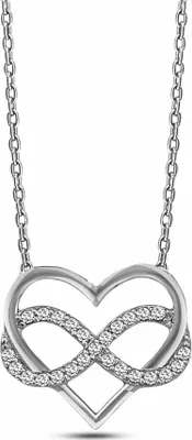 Produktbild von Dkeniz Anhänger mit Kette 925/- Sterling Silber 42 cm + 3cm Silber Zirkonia weiß 145240013