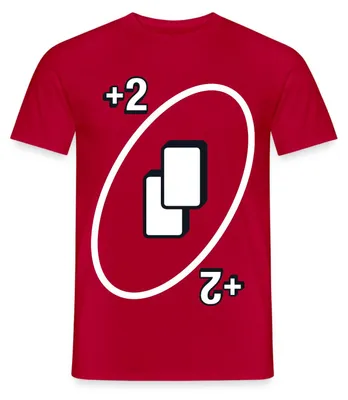 Produktbild von Spreadshirt UNO Karten Kostüm +2 Zwei-Ziehen-Karte Männer T-Shirt, XXL, Rot