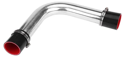 Imagen del producto de Codo de intercooler universal de 90 grados, fabricado en aluminio, con 2 mangueras de silicona y 4 abrazaderas (70 mm)
