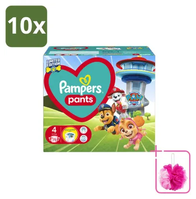 Imagen del producto de 10 pañales tipo pantalón Pampers Baby-Dry Paw Patrol, talla 4 (9-15 kg) - Paquete ahorro - 10 unidades