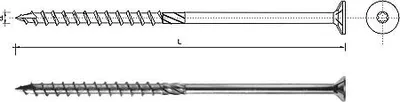 Produktbild von DMX - Holzschrauben Torx - Spanplattenschrauben - Schrauben 8,0x60 - Konstruktionsschrauben - Schrauben set 100 Stück - Terrassenschrauben - Torx Set