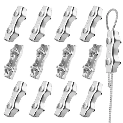 Kabelklem M3, 12 Stück, Edelstahl, 3mm, für Stahlkabel