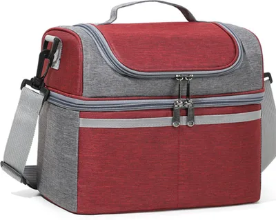 Produktbild von Isolierte Lunchtasche, doppelstöckige Lunchtasche, große, auslaufsichere, erweiterbare Lunchbox, wiederverwendbare Tragetasche, Kühltasche mit Tasche für Arbeit, Picknick im Freien