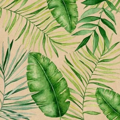 Produktbild von 20 Servietten aus Recycling-Papier Jungle Leaves - Dschungelblätter grün 33x33cm