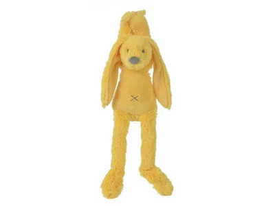 Image de Happy Horse Doudou musical lapin Richie jaune - Peluche cadeau bébé