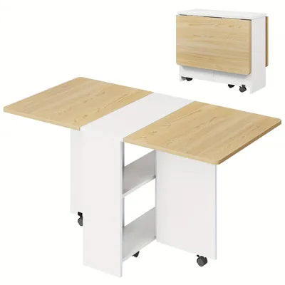 Produktbild von Klapptisch - Faltbarer Tisch - Campingtisch - Esstisch - Zusammenklappbarer Tisch - Mit 2 Ablageflächen