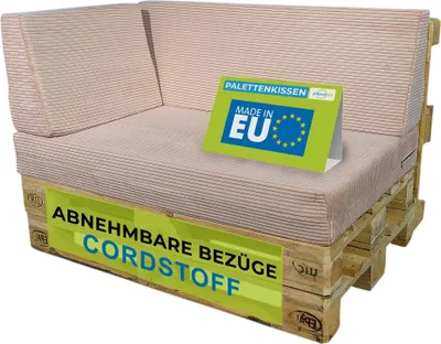 Obrázok produktu pre Vankúše24 - Vankúše na nábytok z paliet Manšestrová súprava vankúšov na palety, sedák a operadlo | Farba Tmavo šedá