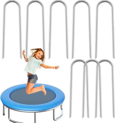 Produktbild von Famanu Erdanker für Trampoline - Robuste Windverankerung - 29 x 9 cm - Silber
