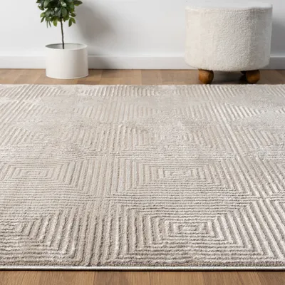 Produktbild von Teppich Wohnzimmer Schlafzimmer Kurzflor Baklava Design Hoch-Tief-Effekt Modern 3D