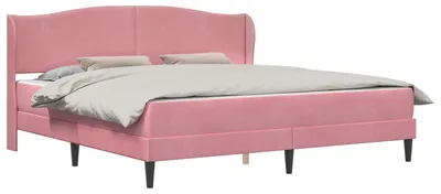 Produktbild von vidaXL Bettrahmen mit Kopfteil Rosa 200 x 200 cm Samt