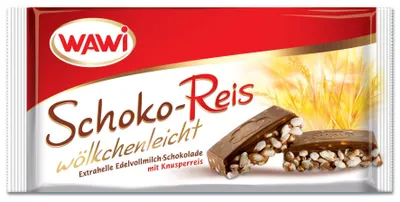 Image de WAWI Choco Rice Crispie tablette de chocolat au lait 200g