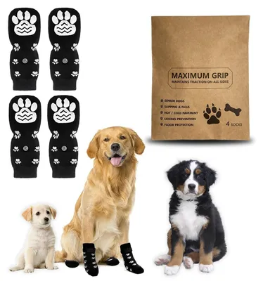 Image de Lot de 2 chaussettes antidérapantes pour chiens