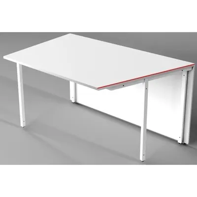 Produktbild von Thekentisch Atlantis schräg/gerade 135/68x82,5x105cm weiß/glas