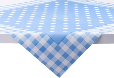 Produktbild von Sovie HOME Tischdecke Anton in Blau aus Linclass® Airlaid 80 x 80 cm, 1 Stück- Ornamente Punkte Karos