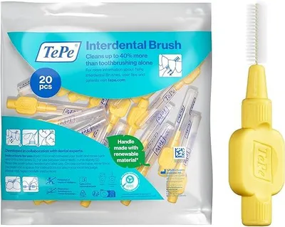 Produktbild von 20-Pack TePe Interdentalbürsten Extra Soft Gelb, ISO-Größe: 4, inkl. Schutzkappen