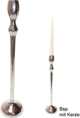Produktbild von Kerzenleuchter H39cm f. Stabkerze Metall silber Kerzenhalter Kerzenständer
