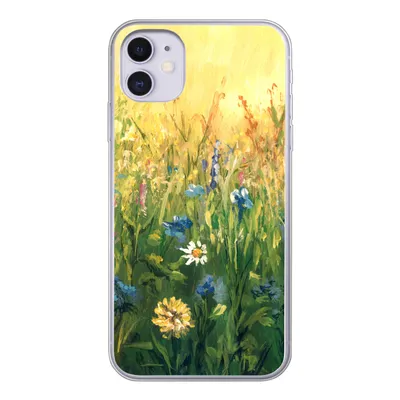 Produktbild von MuchoWow® Handyhülle Schutzhülle Hülle für iPhone 11 Blumen - Aquarell - Sonne Silikon Softcase Handy Hülle - Handytasche