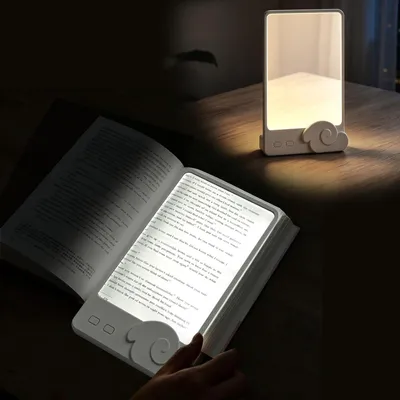 Produktbild von Augenschonende LED Leselampe dimmbar, Buchlampe für Bett mit 3 Lichtfarben, USB wiederaufladbar für Nachtlesen
