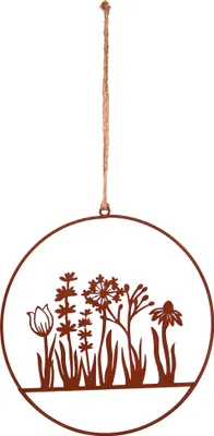 Produktbild von UNUS Deko Aufhänger Blumen Rost aus Metall dia 25 cm