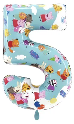 Produktbild von 1 Balloon XL - Peppa Pig - Number Five