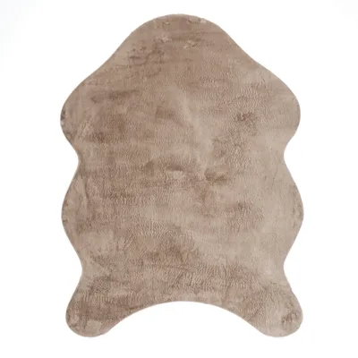 A single, irregularly shaped rug is shown against a white background.