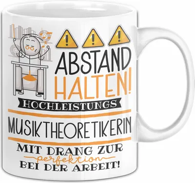 Produktbild von Musiktheoretikerin Tasse Geschenk Lustig Abstand Halten Hochleistungs-Musiktheoretikerin Mit Drang Zur Perfektion Bei Der Arbeit (Weiß)