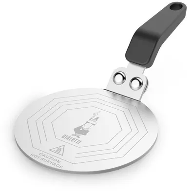 Produktbild von Adapterplatte für Induktionskochfelder, aus Edelstahl, für italienische Bialetti-Kaffeemaschinen
