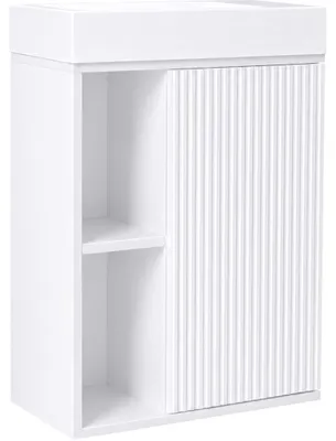 Obrázek produktu pro Umyvadlová skříňka pro WC Sofia - bílá matná + umyvadlo z litého mramoru Sofia - bílá matná - 50x70x25 cm