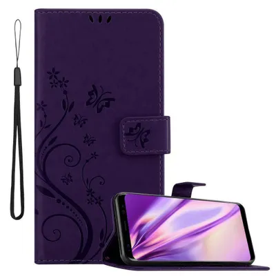 Produktbild von Cadorabo Hülle für Samsung Galaxy S8 Schutz Hülle in Lila Schutzhülle Handy Hülle Etui Case Blumen Flower