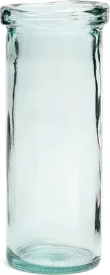 Image de Bazar Bizar Vase verre recyclé bleu 15x15x36cm