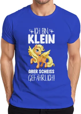 Produktbild von Ich bin klein aber gefährlich! Einhorn Fantasy Mädchen Humor Herren T-Shirt, Blau, M