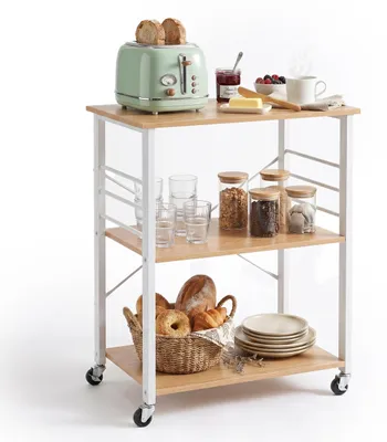 Zdjęcie produktu dla Relaxdays 4052025848231, 3 pół., Naturalne drewno, Biały, 10 kg, 4 szt., 600 mm, 400 mm