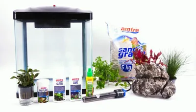 Produktbild von HR-300 Schwarz Nano Aquarium – inkl. Dekoration