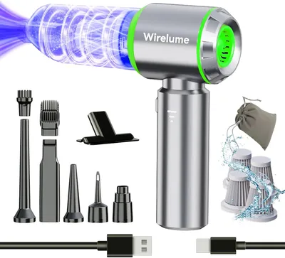 Produktbild von Kabelloser Handstaubsauger für Auto und Zuhause 25000 Pa starke Zyklon-Saugleistung bürstenloser Motor tragbar wiederaufladbar leicht Tierhaare