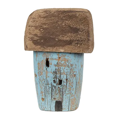 Produktbild von Clayre & Eef Dekorationsfigur Haus 10 cm Blau Braun Holz
