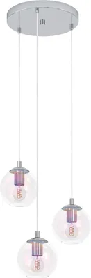Produktbild von EGLO Cluster Hängelampe Ariscani 2, 3-flammige Pendelleuchte irisierend, Esstisch Hängeleuchte bunt schimmernd, Esszimmerlampe hängend, E27, Ø 42,5cm