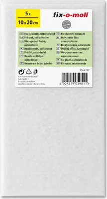 Produktbild von Filzzuschnitt-Sparpack 100mm x 200mm weiß fix-o-moll