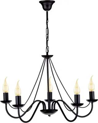 Zdjęcie produktu dla Żyrandol BARTEZ czarny 5xE14x60W metal wym:75x65x65cm IP20 Kaja