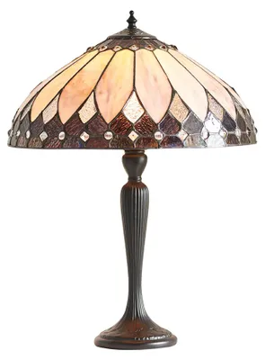 Obrázek produktu pro Stolní lampa ve stylu art deco BROOKLYN, vícebarevná, černá, 1xE27x20W, sklo, rozměry: 53x40x40 cm, IP20, Tiffany