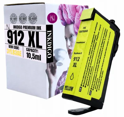 Produktbild von Inkdigo Tinte 912XL für HP OfficeJet Pro 8010, 8012, 8012e, 8013 – Gelb, 10,5 ml,, KI-generiertes Bild