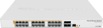 Produktbild von Mikrotik CRS328-24P-4S+RM, Managed, L2/L3, Gigabit Ethernet (10/100/1000), Power over Ethernet (PoE), Rack-Einbau, 1U