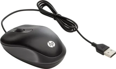 Produktbild von HP USB-Reisemaus, Beidhändig, Optisch, USB Typ-A, 1000 DPI, Schwarz