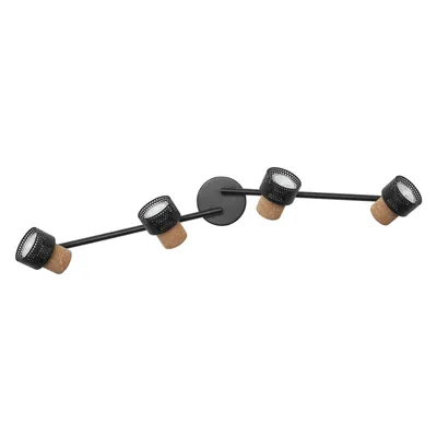 Zdjęcie produktu dla OSRAM DECOR SPOT CORK, 4 x 3,4W, 920lm, czarny, reflektor, regulowane głowice, uniwersalny, reflektor wewnętrzny, wymienne żarówki LED, możliwość ściemniania, ciepła biała barwa światła, GU10