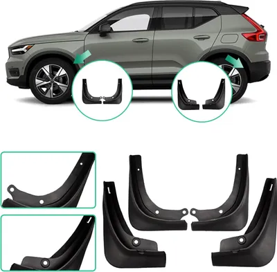 Produktbild von Schmutzfänger für Volvo XC40 2019-2023 2024 - Hintere Spritzschutz - Mudguard mit Befestigungsschrauben (4 Stück)