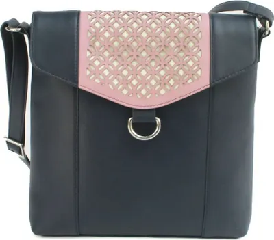 Obrázok produktu pre Eastern Counties Leather - Dámska kabelka "Janie", koža EL387 (jedna veľkosť) (tmavomodrá/ružová)