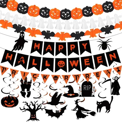 Obrázok produktu pre Opakovane použiteľná dekoratívna girlanda na Halloween, vhodná do interiéru