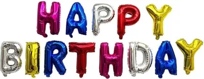 Produktbild von Folienballonset Happy Birthday - ca. 8 m lang