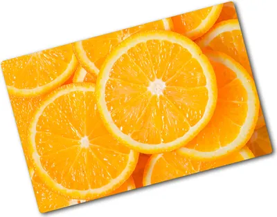 Produktbild von Tulup Glas Herdabdeckplatte - 80x52 cm - Glaskeramikkochfeld-Abdeckung Spritzschutz Glasabdeckplatte - Einteilig - Essen & Getränke - Orangenscheiben - Orange