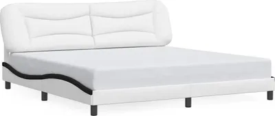 Produktbild von vidaXL Bettgestell ohne Matratze "Hvar" Weiß und Schwarz 200x200 cm Kunstleder