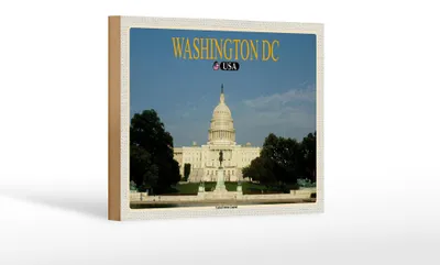 Produktbild von Holzschild Reise 18x12 cm Washington DC USA United States Capitol
